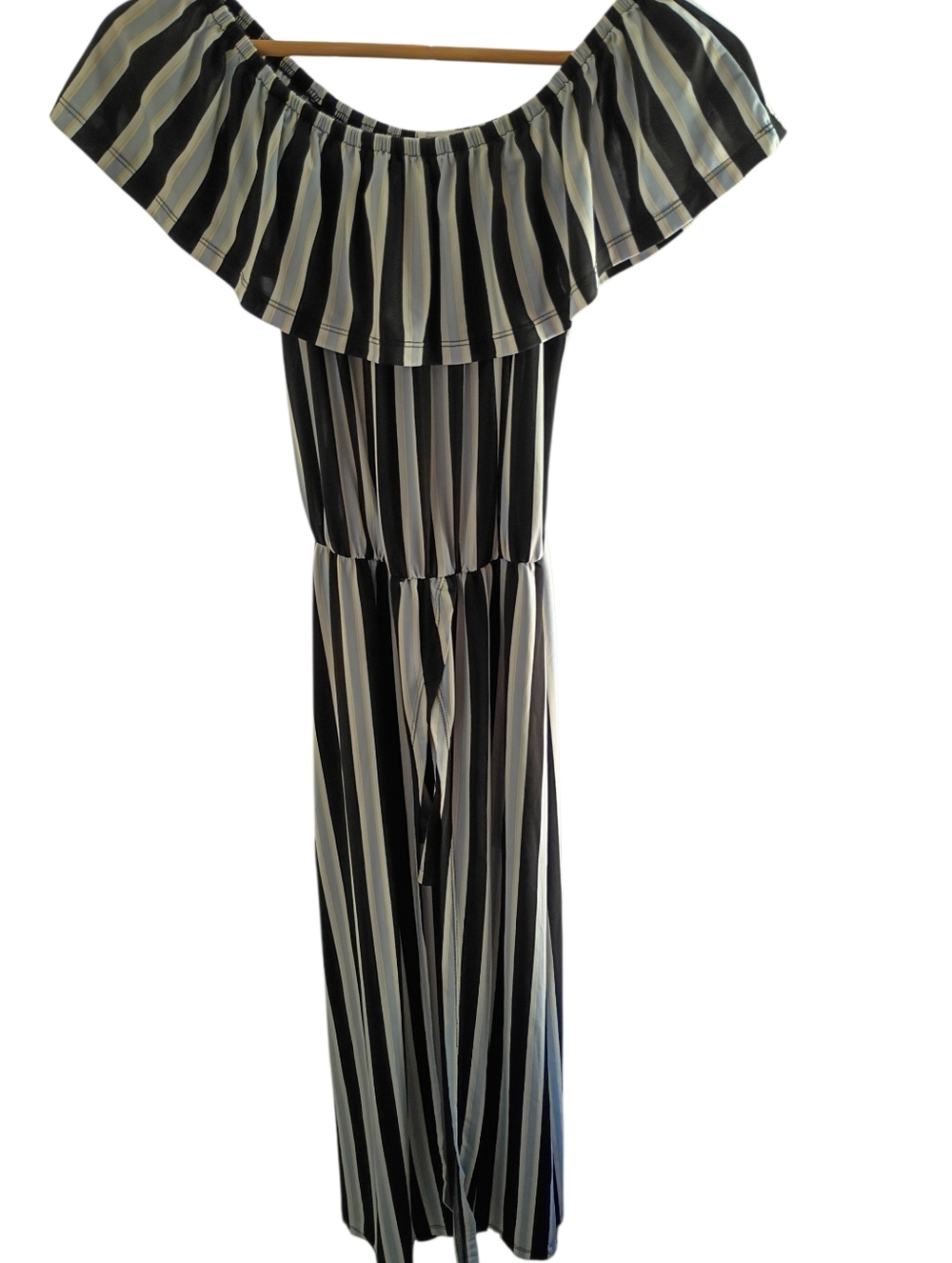 No Comment Long Striped Romper Dress Size Medium
